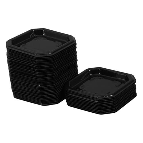 UKCOCO 50stücke Quadratische Pflanzenuntersetzer Kunststoff-blumentopf Teller Wasserauffangschalen Für Innen Und Außenbereich Schwarz Für Sukkulenten Und Pflanzenpflege von UKCOCO