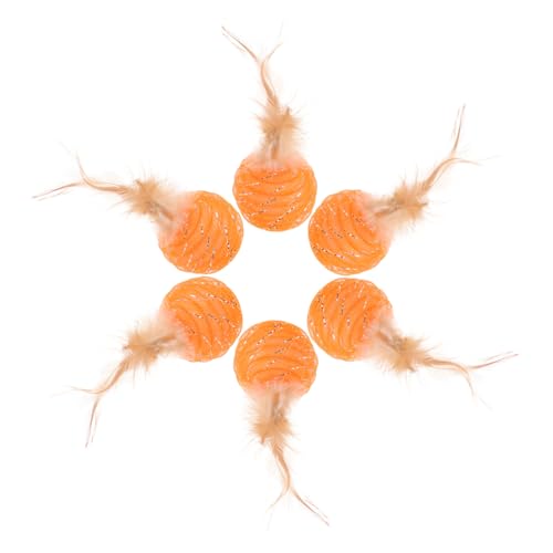 UKCOCO 6 Stück Badmintonball- Katzen-Puzzle- Katzenbälle Für Wohnungskatzen Katzenspielzeug Bunt Lustig Drinnen Federball Lernspielzeug Für Katzen Plüsch Haustier Orange UKCOCO 6 Stück Badmintonball- Katzen-Puzzle- Katzenbälle Für Wohnungskatzen Katzenspielzeug Bunt Lustig Drinnen Federball Lernspielzeug Für Katzen Plüsch Haustier Orange von UKCOCO