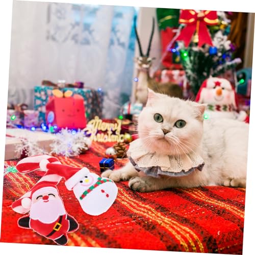 UKCOCO 6 Stück Teiliges Weihnachts Katzenminze Plüschspielzeug Cartoon Katzen Beißspielzeug Robust Kratzfest für Wohnungskatzen zur Zahnpflege und Beschäftigung Weihnachten von UKCOCO
