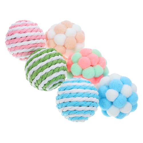 UKCOCO 6Stücke Interaktive Katzenbälle aus Plüsch und Sisal mit Glocke Kätzchenspielzeug für Drinnen Weiche Teaser Bälle zur Beschäftigung und Aktivität Ihrer UKCOCO 6Stücke Interaktive Katzenbälle aus Plüsch und Sisal mit Glocke Kätzchenspielzeug für Drinnen Weiche Teaser Bälle zur Beschäftigung und Aktivität Ihrer von UKCOCO
