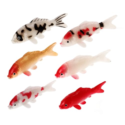 UKCOCO 6stücke Künstliche Karpfen Deko Natürliche Fischmodelle Für Aquarien Und Terrarien Lebendiges Design Leicht Und Kompakt Für Unterwasser Dekoration Fischtank Zubehör von UKCOCO