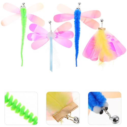 UKCOCO 8 Stück Katzenangel Ersatzspielzeug Teiliges Set mit Bunten Drachenfliegen und Schmetterlingen Interaktives Katzenspielzeug für Kätzchen um Langeweile zu Vertreiben und Spaß zu UKCOCO 8 Stück Katzenangel Ersatzspielzeug Teiliges Set mit Bunten Drachenfliegen und Schmetterlingen Interaktives Katzenspielzeug für Kätzchen um Langeweile zu Vertreiben und Spaß zu von UKCOCO