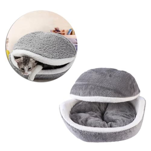 UKCOCO Graues Katzenbett Haustierbetthaus Warmes Winterbett Abnehmbares Haustierbett Für Haustiere Katzen Bett Hauskissen Schlafsack Formbett UKCOCO Graues Katzenbett Haustierbetthaus Warmes Winterbett Abnehmbares Haustierbett Für Haustiere Katzen Bett Hauskissen Schlafsack Formbett von UKCOCO
