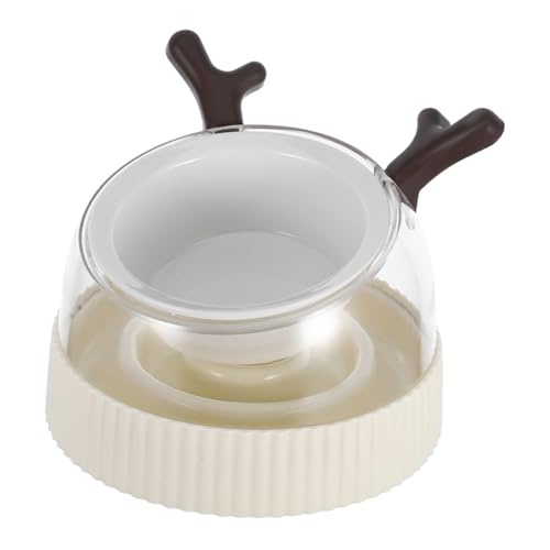 UKCOCO Anti- -Haustiernapf Slow-Food-Schüssel für Haustiere Kleiner Futterautomat Hundefutterhalter Welpenmahlzeitplatte Hundenapf Slow Feeder Keramik Light Brown von UKCOCO