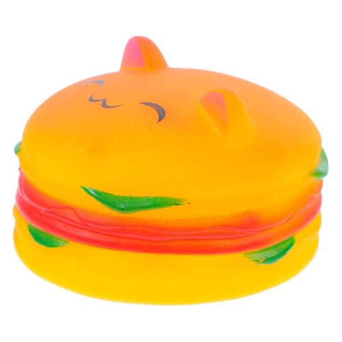 UKCOCO Squeaky Toy Für Hunde Interaktives Kauspielzeug Hamburger-Form Zur Zahnpflege Langlebig Für Kleine Und Mittelgroße Haustiere Fördert Spiel Und Bindung von UKCOCO