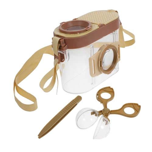 UKCOCO Beobachtungsbox für Insekten Bausatz Kit zur Insektenerkundung für Forscher Insektensammelset mit Lupe Insektenbeobachtungsset für Abs Light Brown von UKCOCO