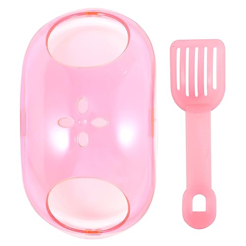 UKCOCO Chinchilla-Sand-Badezimmer Sandbad Für Hamster Hamsterspielzeug Klein Container Hamsterbad Haustier Dusche Tragbar Drinnen Chinchilla-sandbadehaus Sandbad Mit Schaufel Rosa von UKCOCO