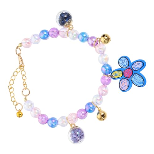UKCOCO Einstellbares Katzenhalsband mit Perlen Dekoratives Haustierzubehör Blau mit Kleinen Blumen und Langlebig für Kätzchen und Kleine Hunde UKCOCO Einstellbares Katzenhalsband mit Perlen Dekoratives Haustierzubehör Blau mit Kleinen Blumen und Langlebig für Kätzchen und Kleine Hunde von UKCOCO