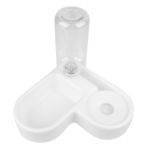 UKCOCO Futterautomat für Haustiere pet Supplies automatischer wasserspender Automatic Water Dispenser Schüssel Futterspender Futternapf für Haustiere doppelter Hundenapf Weiß von UKCOCO