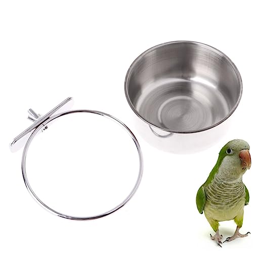 UKCOCO Futternapf für Haustiere Vogelfütterer Schüsseln Wasser Essen Vogel Schalen Container Trinker Papageienfütterung Schüssel für Papagei Futternapf für Vögel Papageifutter Silver UKCOCO Futternapf für Haustiere Vogelfütterer Schüsseln Wasser Essen Vogel Schalen Container Trinker Papageienfütterung Schüssel für Papagei Futternapf für Vögel Papageifutter Silver von UKCOCO