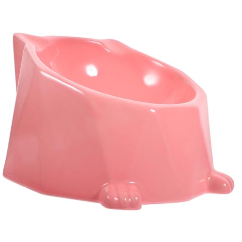 UKCOCO Geometrische Sechseck Schüssel Haustier Hund Katzenfutterautomat Kreative Futterschale Keramik Haustier Futterschale (pink) von UKCOCO