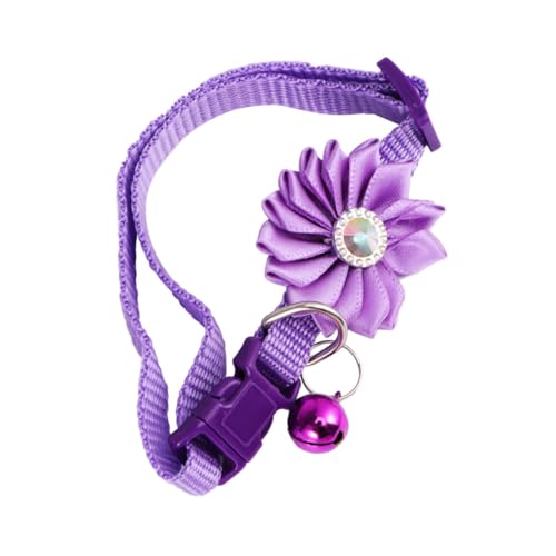 UKCOCO Glockenhalsband Für Haustiere Kätzchenkragenanhänger Bestickt Halskette Name Bunt Blumen- Halsband Für Katze Stichworte Halsband Süße Hundehalsbänder Heimtierbedarf Schild Violet von UKCOCO