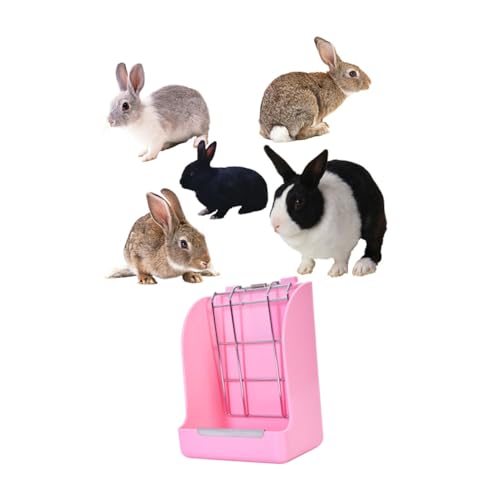 UKCOCO Grasständer Nahrungssuche Meerschweinchen Hasenversorgungen Häschen-Feeder Kaninchen Heu klein kanninchenfutter Futter Hasen Futter kaninchenfutter Futterstelle für Kaninchen Rosa von UKCOCO