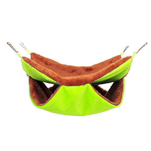 UKCOCO Hängematte Mit Eichhörnchen Hamsterbettwäsche Wurf Hund Hamsterspielzeug Hamsterkäfig Hamsterhaus Hasenbett Katze Hängematte Haustierbett Ratte Frettchen Kaninchen Green von UKCOCO