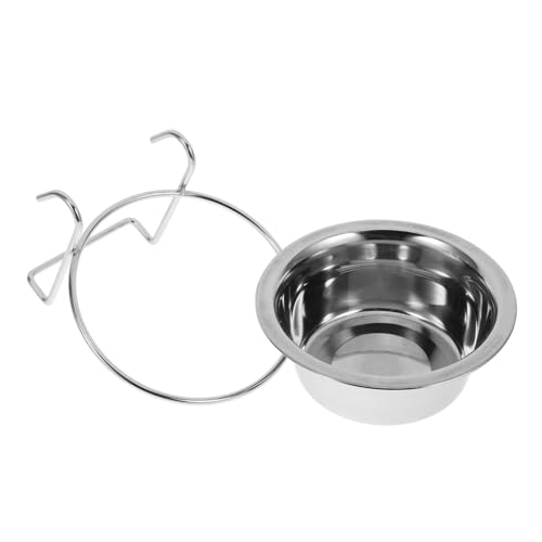 UKCOCO Hängender Hundenapf Erhöht Hundenäpfe Groß Praktischer Welpennapf Modern Käfig Schüssel Drinnen Montiert Futternäpfe Für Haustiere Fütterung Silver Rostfreier Stahl von UKCOCO