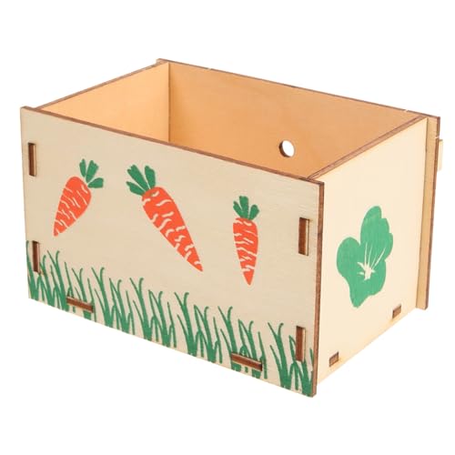 UKCOCO Häschen Futterstation Aus Holz Käfigheuhalter Für Meerschweinchen Praktische Futterbox Für Haushalt Und Langlebig Für Futter Und Heu von UKCOCO