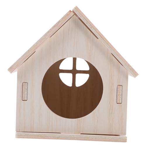 UKCOCO Hamster Holzhaus Schlafzimmer drinnen Stall schlafendes Hamstergehäuse Nest kleines Hamsterhaus Hamster versteckt Eckhaus kleines tierbett Hamsterhaus hölzern von UKCOCO