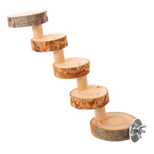 UKCOCO Hamster Holzleiter Für Meerschweinchen Und Chinchillas Sichere Kletterplattform Für Kleine Haustiere Stufige Und Langlebig Käfigzubehör von UKCOCO