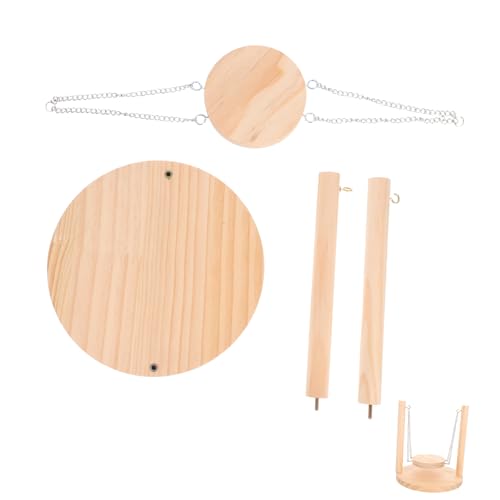 UKCOCO Hamster Schaukel Hamsterspielzeug Hamsterschaukel Aus Holz Kletterndes Hamster-backenspielzeug Hamsterbarsch Schaukelspielzeug Für Hamster Hamsterständer Hölzern Khaki von UKCOCO