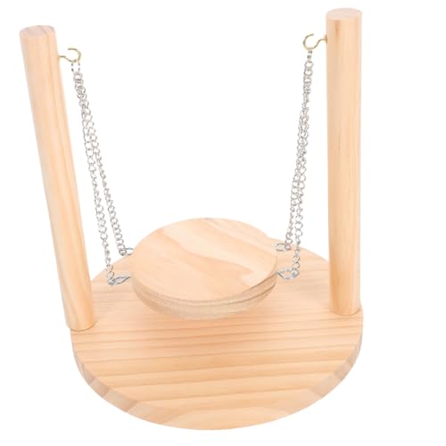 UKCOCO Hamster Schaukel Hamsterspielzeug Hamsterständer Hängematte Für Kleintiere Hängematte Heimtierbedarf Hamsterbarsch Hamster-hängematten- Khaki Hölzern von UKCOCO