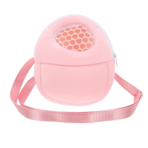 UKCOCO Hamster-Umhängetasche Kleintiertransporter Tragetasche für Ratten Hamstertasche Hasenträger für Kaninchen kleine Tiertasche Hamsterbeutel Chinchilla -Träger Rattenträger Samt Rosa von UKCOCO