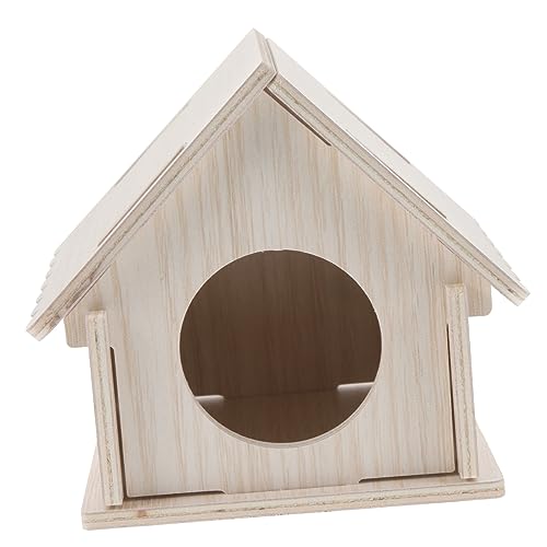 UKCOCO Hamster Versteck Aus Holz Dekoratives Schlafhaus Für Kleintiere Sicheres Und Warmes Heim Für Ratten Und Hamster Für Innenräume Und Rückzugsort Für Haustiere von UKCOCO