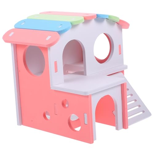 UKCOCO Hamsterhaus Aus Ökologischem Zweistöckige Hütte Mit Rampe Für Hamster Und Meerschweinchen Als Schlafplatz Und Versteck UKCOCO Hamsterhaus Aus Ökologischem Zweistöckige Hütte Mit Rampe Für Hamster Und Meerschweinchen Als Schlafplatz Und Versteck von UKCOCO