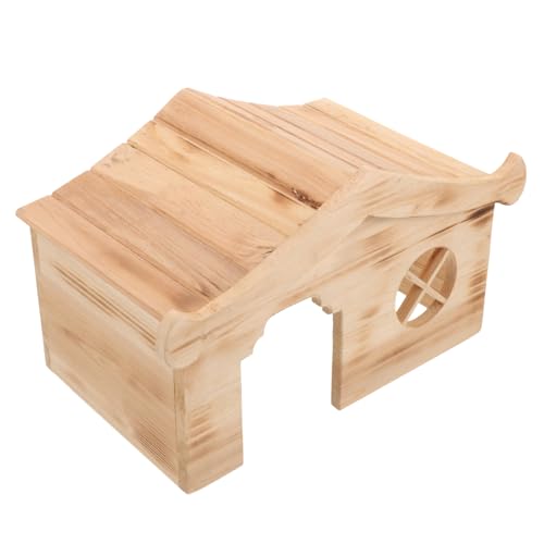 UKCOCO Hamster Versteckhaus Aus Holz Für Kleintiere Stabile Und Langlebige Konstruktion Für Hamster Und Zwerghamster Sicheres Versteck Zum Schlafen Und Spielen Haus Für Haustiere von UKCOCO