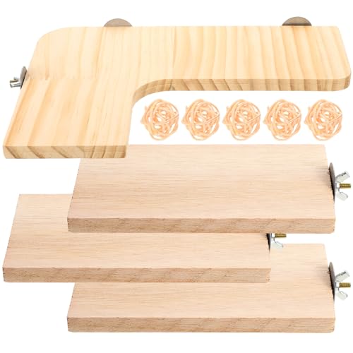 UKCOCO Hamsterkäfig-Zubehör: Holz-Hamsterkäfig-Plattform-Set, L-förmige Holzplattform, springendes Holzbrett, Spielzeug für Chinchilla, Hamster, Meerschweinchen, 9-teiliges Set UKCOCO Hamsterkäfig-Zubehör: Holz-Hamsterkäfig-Plattform-Set, L-förmige Holzplattform, springendes Holzbrett, Spielzeug für Chinchilla, Hamster, Meerschweinchen, 9-teiliges Set von UKCOCO
