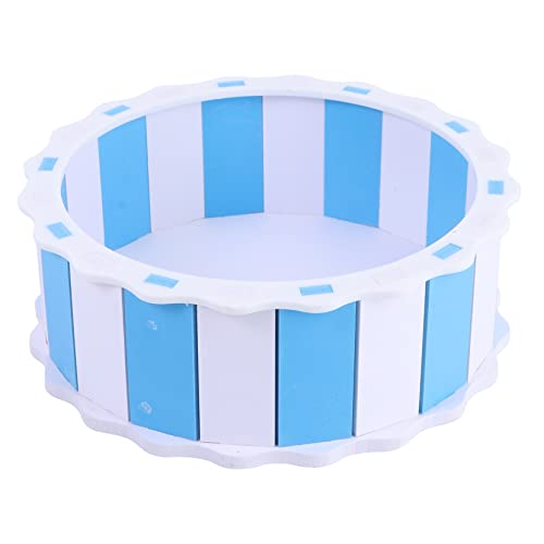 UKCOCO Hamsterspielzeug Hamster hamsterkäfig zubehör Hamster Toy kleines Hamsterrad Rotierende Plattform für Hamster drinnen Holzrad Hamster spielt Rad Hölzern Blue von UKCOCO