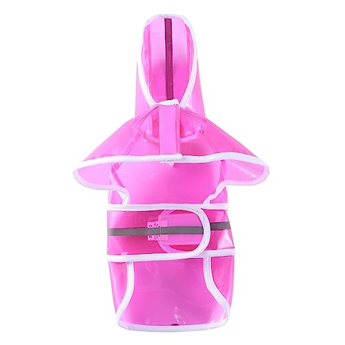 UKCOCO Haustier Hund Overall Hunde Regenmantel Mittel Groß Welpe Slicker Mit Kapuze Wasserdicht Welpenmantel Haube Hunde-Outfits Haustiere Hundejacken Hundemäntel Hundekleidung Rosy von UKCOCO