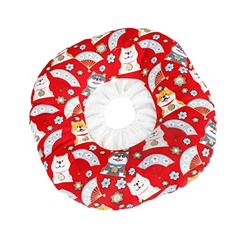 UKCOCO Haustier Hundehalsband Hund Donut Hundehalsbänder nach Kragen Schutz tiegerbalm red perrücke rot Anti-Lecken-Halsband für Haustiere Kopfbedeckungen zur Erholung von Haustieren von UKCOCO
