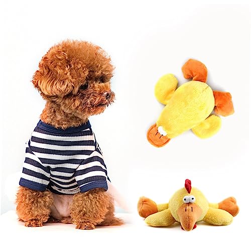 UKCOCO Haustier -kauspielzeug Hasenspielzeug Kauspielzeug Für Welpen Kaninchen Ausgestopfte Hundespielzeug Plüsch-hundespielzeug Für Haustiere Plüsch Huhn Ente Verrückt Yellow von UKCOCO