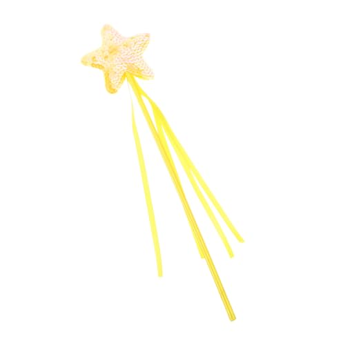 UKCOCO Haustierbedarf Katzenfutter Kätzchen Ribbon Teaser Zauberstab Gelb von UKCOCO