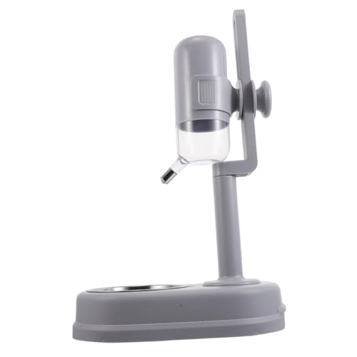 UKCOCO Haustierdiät Wasserspender Für Kätzchen Doppelnapf Für Haustiere Automatische Trinkflasche Flasche Wasserspender Katze Wasserspender Flasche Rostfreier Stahl Grey von UKCOCO
