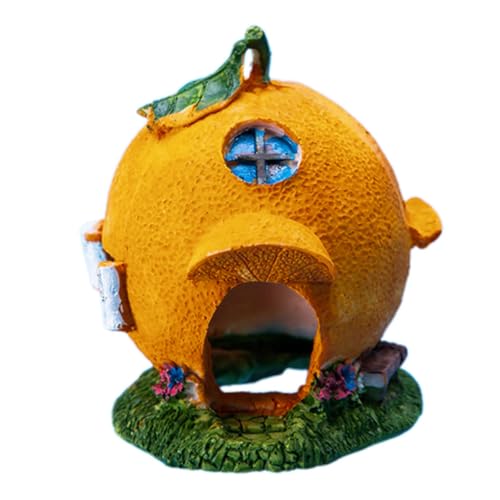 UKCOCO Haustierversteck für Reptilien Reptilienhäute und Höhlen Zubehör für Schlangengehege Terrarium zubehör Mikro-Landschaftsstatue Agning Fell für bärtigen Drachen Harz Orange von UKCOCO