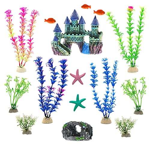 UKCOCO Haustierzubehör 15 stücke Aquarium Dekoration Künstliche Koralle See Anemone Kit Miniaturlandschaft von UKCOCO