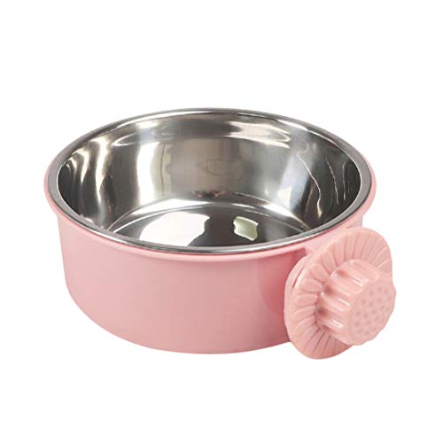 UKCOCO Haustierzubehör Edelstahl Pet Feeder Hanging Food Feeding Bowl Haustierbedarf für Hundekatze (Pink, Größe L) von UKCOCO