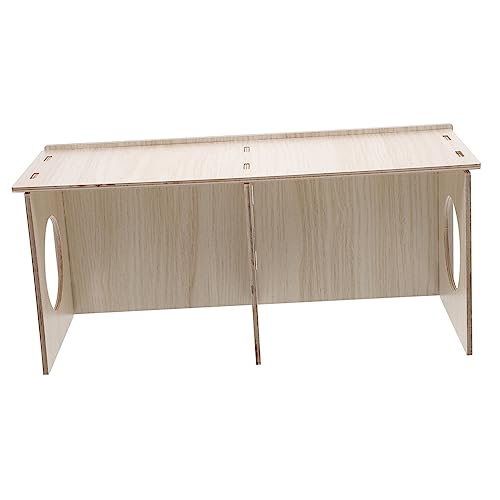 UKCOCO Holz Hamsterhaus für Kleintiere Gemütliche und Sichere Rückzugsmöglichkeit für Hamster Meerschweinchen und Ratten DIY Freundlich mit Dekorierbarem Design für Spiel und Entspannung von UKCOCO