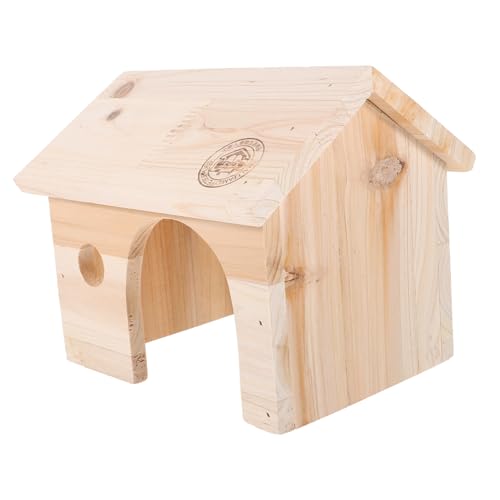 UKCOCO Holz-hamsterhaus Als Kletter Und Spielhütte Naturholz Für Haustierratten Hühnerversteck Mit Versteckraum Für Kleine Tiere Igel Chinchilla-lebensraum Leicht Zu Reinigen von UKCOCO