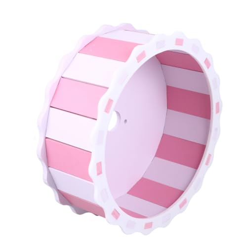 UKCOCO Holzrad Rattenzubehör Hund Welpe Puzzle Spielzeugtiere Hamsterlaufspielzeug Katzenlaufrad Außenspielzeug Haustiere Hamster Hamsterrad Klein Igelrad Hölzern Rosa von UKCOCO