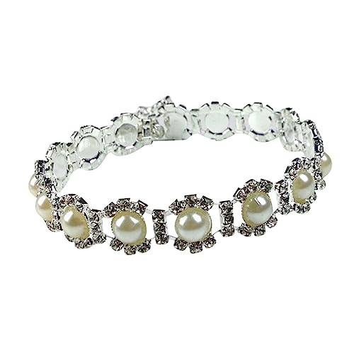 UKCOCO Hund Anhänger Haustier-perlenkette Welpenspielzeug Halsschmuck Für Haustiere Welpe Halskette Halsband Mittlerer Hundehalsband Halsband Für Hunde Strass-Armband Kragen Weiß von UKCOCO