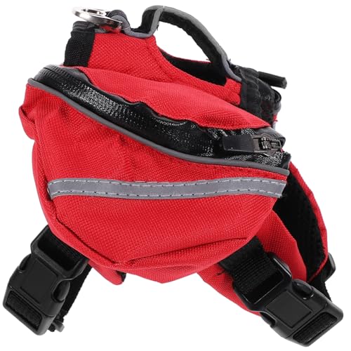 UKCOCO Hunderucksack Transportbox Für Hunde Warnung Brust Rucksäcke Wandern Reisen Welpe Kleiner Hundeträger Haustier -Rucksack Hundetasche Rucksackträger Für Hunde Geschirr Rot von UKCOCO