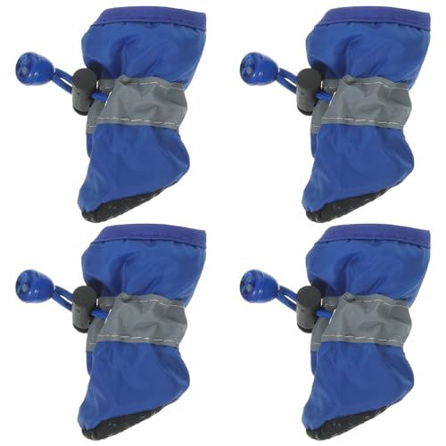 UKCOCO Silikon-Schuhüberzieher für Hunde – Haustier-Hundeschuhe und Pfotenschutz, wasserdichte Hundeschuhe mit Anti-Sohle, Welpen-Stiefel mit verstellbarem Kordelzug für kleine bis mittelgroße Hunde, von UKCOCO