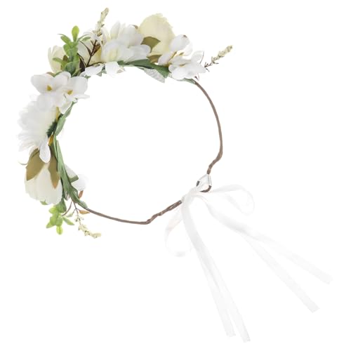 UKCOCO Jasmin-Kopfschmuck Haarschmuck für Hochzeiten Romantische Haaraccessoires Verstellbares Haarband Blumen Dekorationen Strauß Stirnband Haarband Kunststoffzweig von UKCOCO