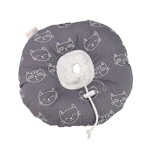 UKCOCO Katzenhalsband Kreis Schild Luft Verstellbarer Anzug für Katzen Haustiere Zubehör Name elisabethanisches Haustierhalsband Anti-Leck-Kragen Katze elisabethanischer Kragen Grey von UKCOCO