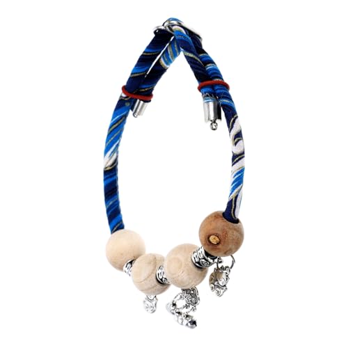 UKCOCO Einstellbares Katzenhalsband Mit Glöckchen Und Quaste Sicherheitskragen Holzperlen Für Kätzchen Und Kleine Hunde Für Täglichen Gebrauch von UKCOCO
