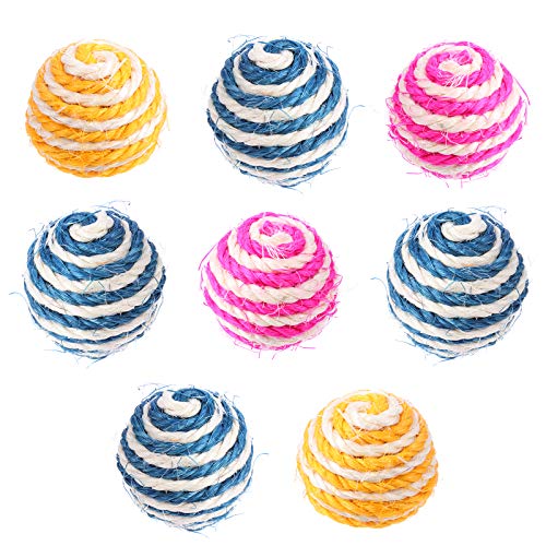 UKCOCO Katzenspielzeug 8 Stück Cat Rope Balls Bissfeste Cat Scratcher Ball Pet Sound Toy Zufällige Farbe von UKCOCO