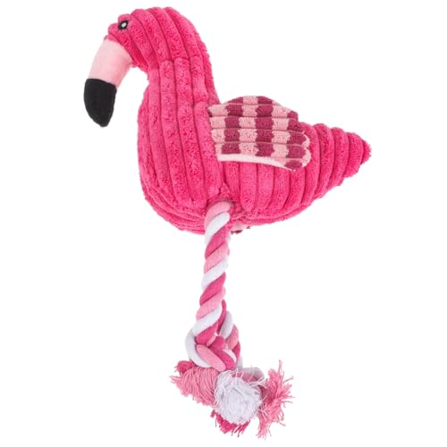 UKCOCO Kauspielzeug für Hunde, Plüsch, Flamingo, Squeak-Form, Spielzeug, Zähne, interaktive Reinigung (Rosa) von UKCOCO