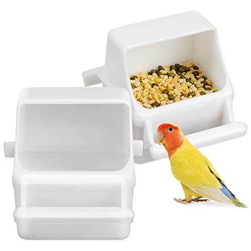 UKCOCO 2 STK Essensbox Großer Vogelkäfig Plastic Container Futternapf Vögel Vogelfütterer Vogel Wasserspender Futter- Und Tränken Für Vogelkäfige Hängende Plastik Vogel Schale Jade Vogel von UKCOCO
